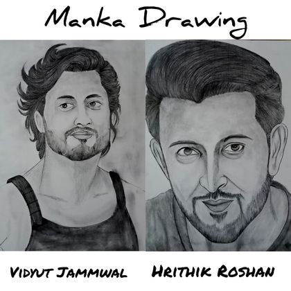 Hrithik Roshan Family Pencil Sketch
